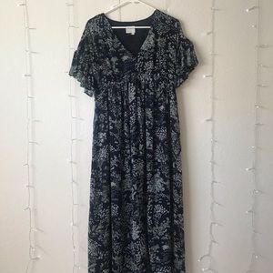 Anthropologie Flutter Sleeve Maxi dress